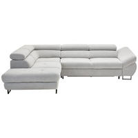 ECKSOFA in Webstoff Hellgrau  - Hellgrau/Schwarz, Design, Textil/Metall (235/280cm) - Hom`in