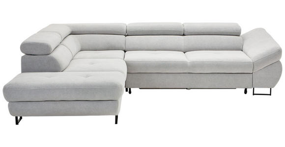 ECKSOFA in Webstoff Hellgrau - Hellgrau/Schwarz, Design, Textil/Metall (235/280cm) - Hom`in