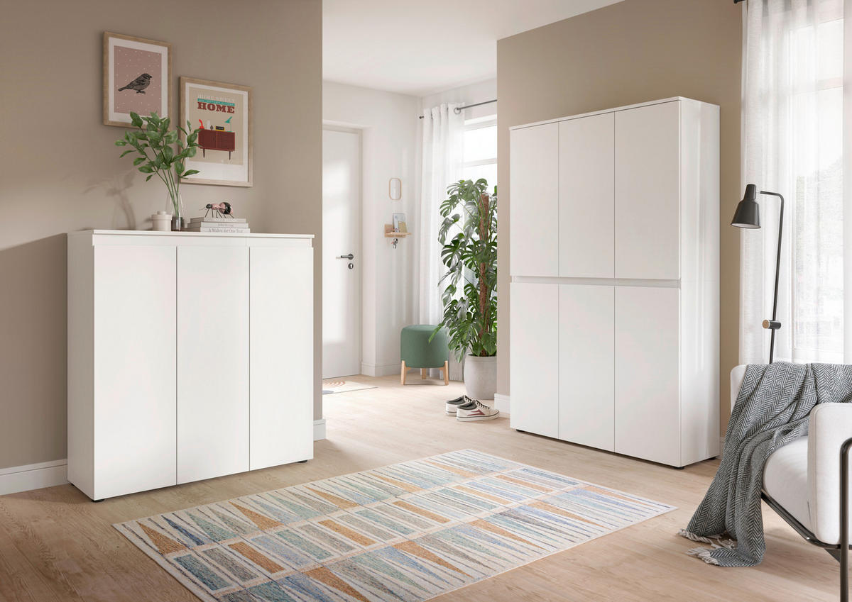 GARDEROBENSCHRANK  in 235/175/37 cm  - Schwarz/Weiß, Design, Holzwerkstoff/Kunststoff (235/175/37cm) - Livetastic