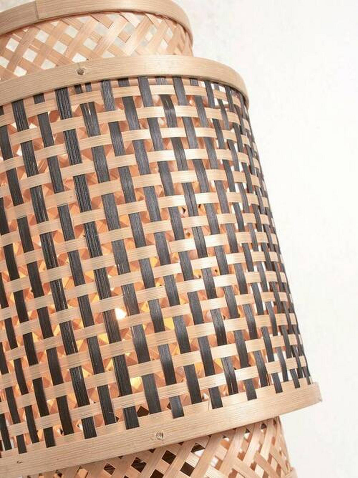 STEHLEUCHTE 20/135 cm    - Schwarz/Naturfarben, Trend, Holz (20/135cm) - Good & Mojo