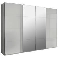 SCHWEBETÜRENSCHRANK 271/223/68 cm,  in Seidengrau, 4 Tür(en)  - Chromfarben/Seidengrau, Design, Glas/Holzwerkstoff (271/223/68cm) - Novel