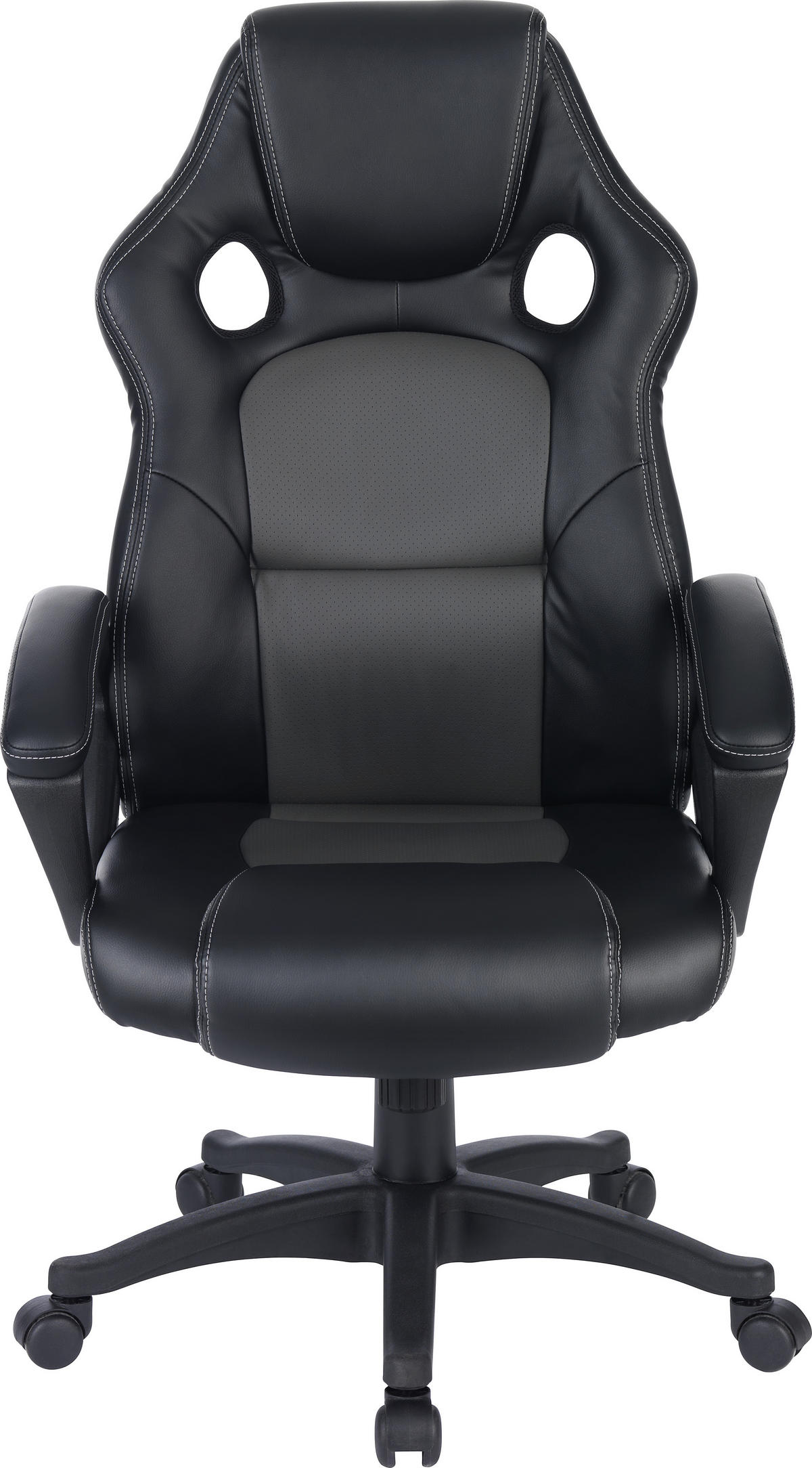 PISARNIŠKI STOL kovina, umetna masa, tekstil siva, črna  - siva/črna, Design, kovina/umetna masa (63/113-122/70cm) - Xora