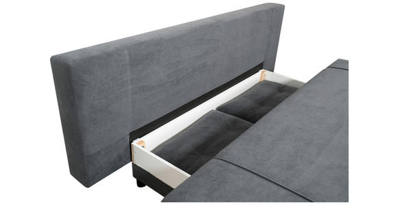 SCHLAFSOFA Webstoff Dunkelgrau  - Dunkelgrau/Schwarz, KONVENTIONELL, Holz/Kunststoff (199/88/88cm) - Carryhome