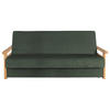 SCHLAFSOFA Webstoff Dunkelgrün  - Dunkelgrün/Naturfarben, Design, Holz/Textil (220/90/90cm) - P & B