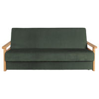 SCHLAFSOFA Webstoff Dunkelgrün  - Dunkelgrün/Naturfarben, Design, Holz/Textil (220/90/90cm) - P & B