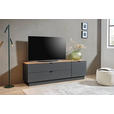TV-ELEMENT Graphitfarben, Eiche Artisan  140/62/44 cm  - Schwarz/Graphitfarben, MODERN, Holzwerkstoff/Metall (140/62/44cm) - Hom`in