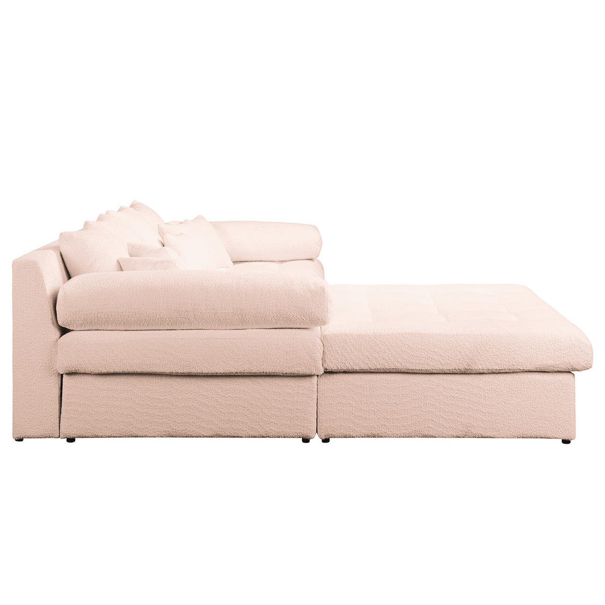ECKSOFA Naomi in Chenille Rosa Rückenkissen  243/284 cm  - Schwarz/Rosa, Design, Kunststoff/Textil (243/284cm) - P & B