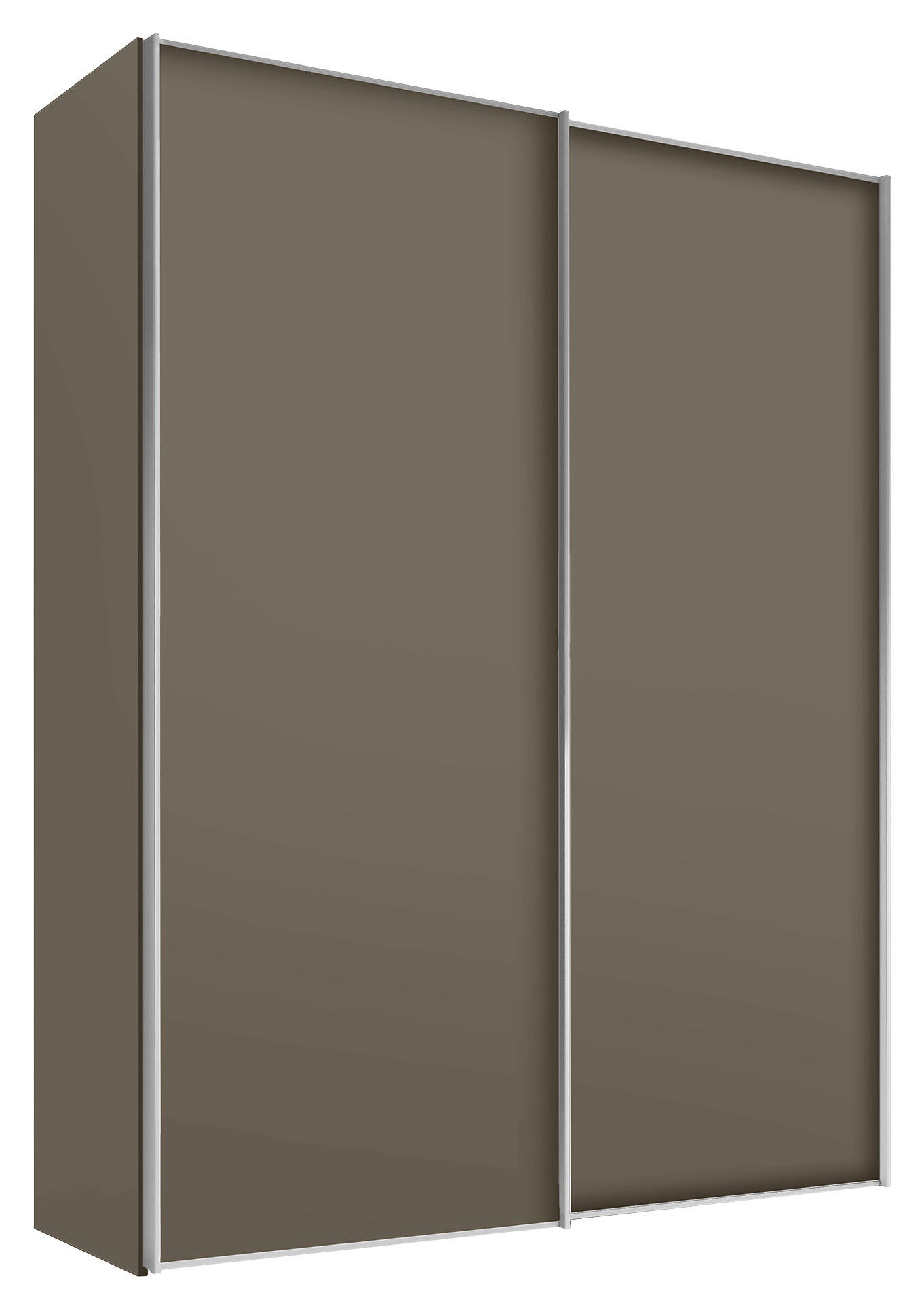 SCHWEBETÜRENSCHRANK in Mokka  - Alufarben/Mokka, Design, Holzwerkstoff/Metall (200/222/68cm) - Moderano