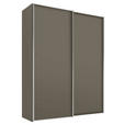 SCHWEBETÜRENSCHRANK  in Mokka  - Alufarben/Mokka, Design, Holzwerkstoff/Metall (225/222/68cm) - Moderano