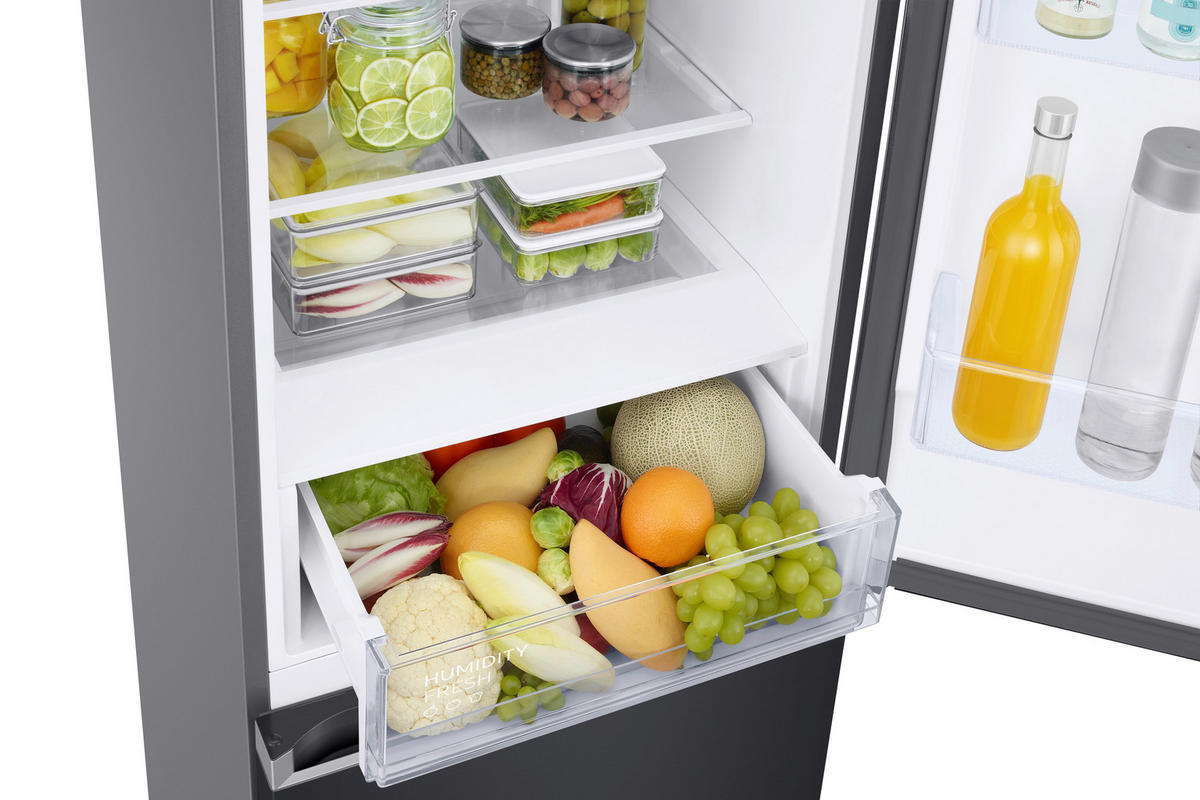 KÜHL-GEFRIER-KOMBINATION 59,5/203,0/65,8 cm  - Schwarz, Basics, Glas/Kunststoff (59,5/203,0/65,8cm) - Samsung