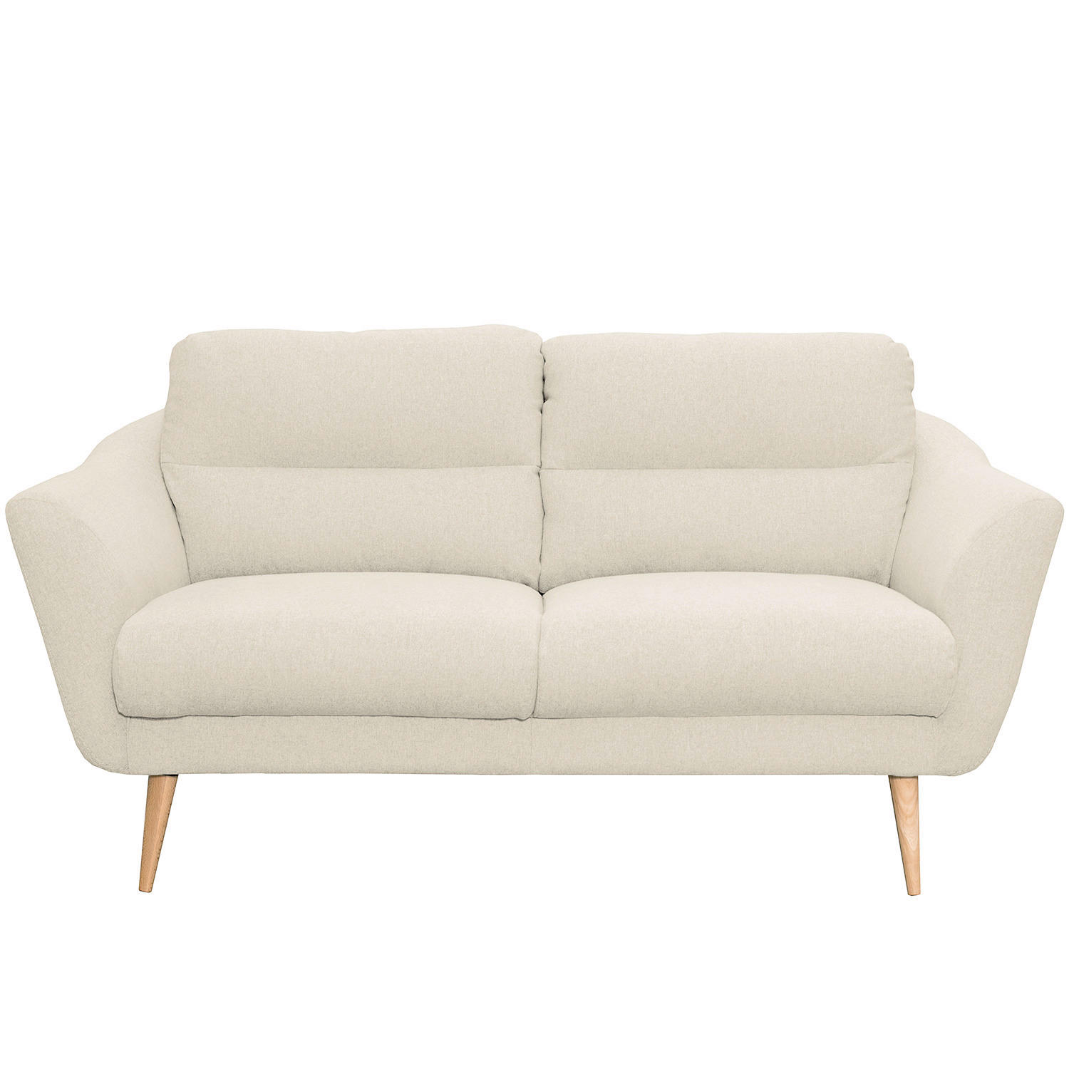 2,5-SITZER in Webstoff Creme  - Buchefarben/Creme, Design, Holz/Textil (187/87/88cm) - Livetastic
