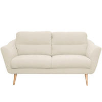 2,5-SITZER in Webstoff Creme  - Buchefarben/Creme, Design, Holz/Textil (187/87/88cm) - Livetastic