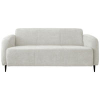 3-SITZER-SOFA Mikrofaser Weiß  - Schwarz/Weiß, MODERN, Textil/Metall (180/76/90cm) - Livetastic