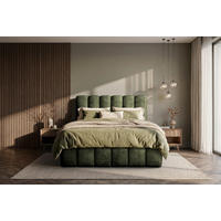BOXSPRINGBETT 140/200 cm,  in Dunkelgrün, Matratze, H3 + H4 = fest + sehr fest  - Dunkelgrün/Schwarz, Modern, Holz/Holzwerkstoff (140/200cm) - MID.YOU