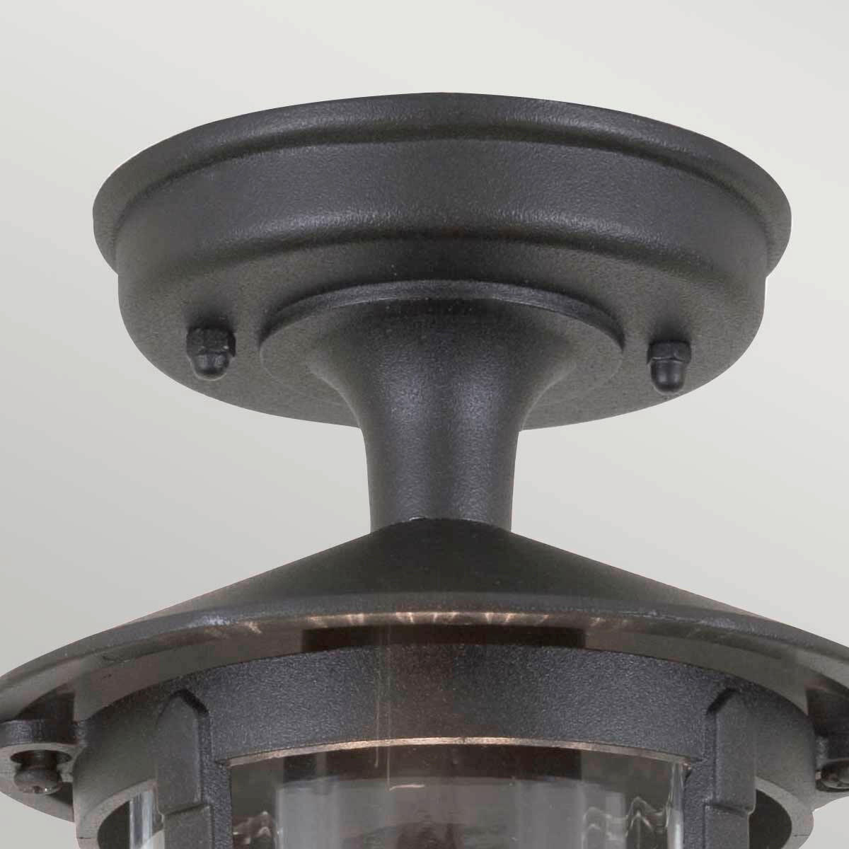 AUSSENDECKENLEUCHTE Hereford 15/26 cm  - Schwarz, Konventionell, Glas/Metall (15/26cm) - Elstead Lighting