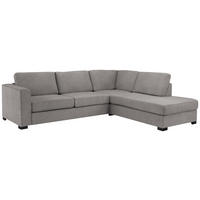 SOFFA i flatväv grå  - svart/grå, Klassisk, metall/trä (290/66/94/241cm) - Hom`in