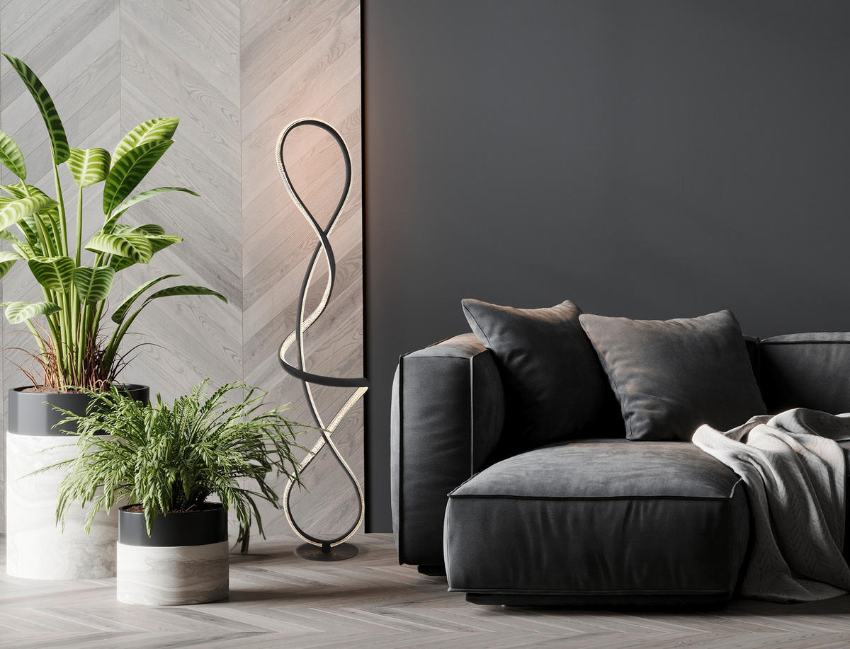 LED-STEHLEUCHTE - Klar/Schwarz, Design, Kunststoff/Metall (26/20/132,5cm) - Globo