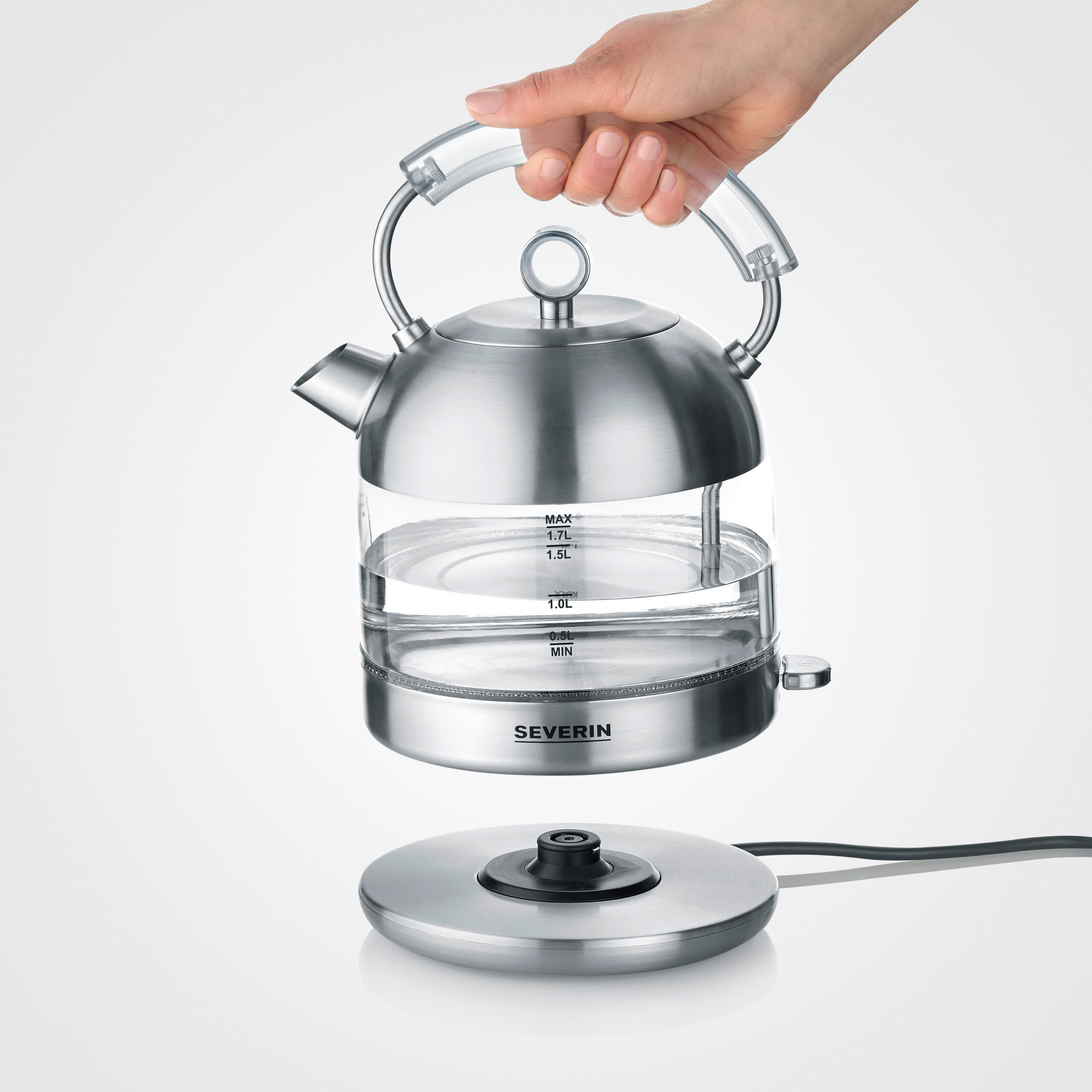 WASSERKOCHER 1,7 L  - Silberfarben, Basics, Metall (18,5/29,5/22,5cm) - Severin
