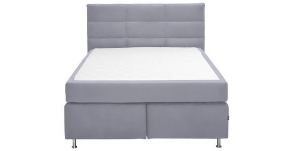 BOXSPRINGBETT 140/200 cm  in Grau  - Alufarben/Grau, KONVENTIONELL, Textil/Metall (140/200cm) - Dieter Knoll