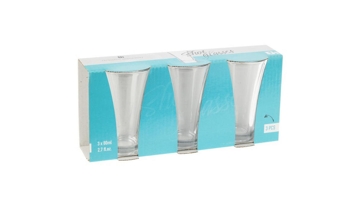Snapsglas 3-pack 80 ml 3 delar  - transparent, Klassisk, glas (17,7/5,5/9,5cm)
