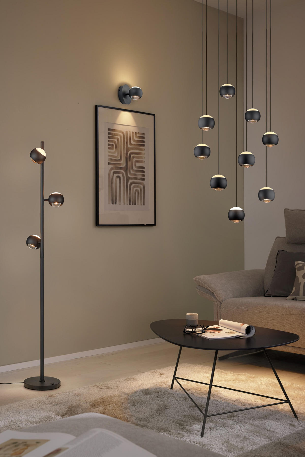 STOJACIA LED LAMPA, 25/150 cm  - priehľadné/čierna, Design, kov/plast (25/150cm) - Musterring