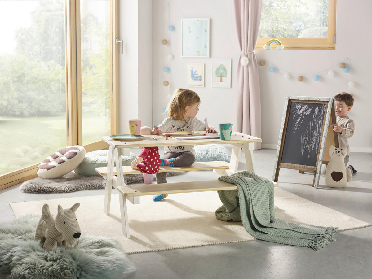 OTROŠKA MIZICA   90/50/82 cm        - bela/naravne barve, Konvencionalno, les (90/50/82cm) - Carryhome