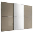 SCHWEBETÜRENSCHRANK 298/240/68 cm 3-türig Sandfarben  - Sandfarben/Chromfarben, Design, Glas/Holzwerkstoff (298/240/68cm) - Moderano