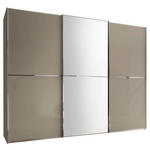 SCHWEBETÜRENSCHRANK 280/240/68 cm 3-türig Sandfarben  - Sandfarben/Chromfarben, Design, Glas/Holzwerkstoff (280/240/68cm) - Moderano