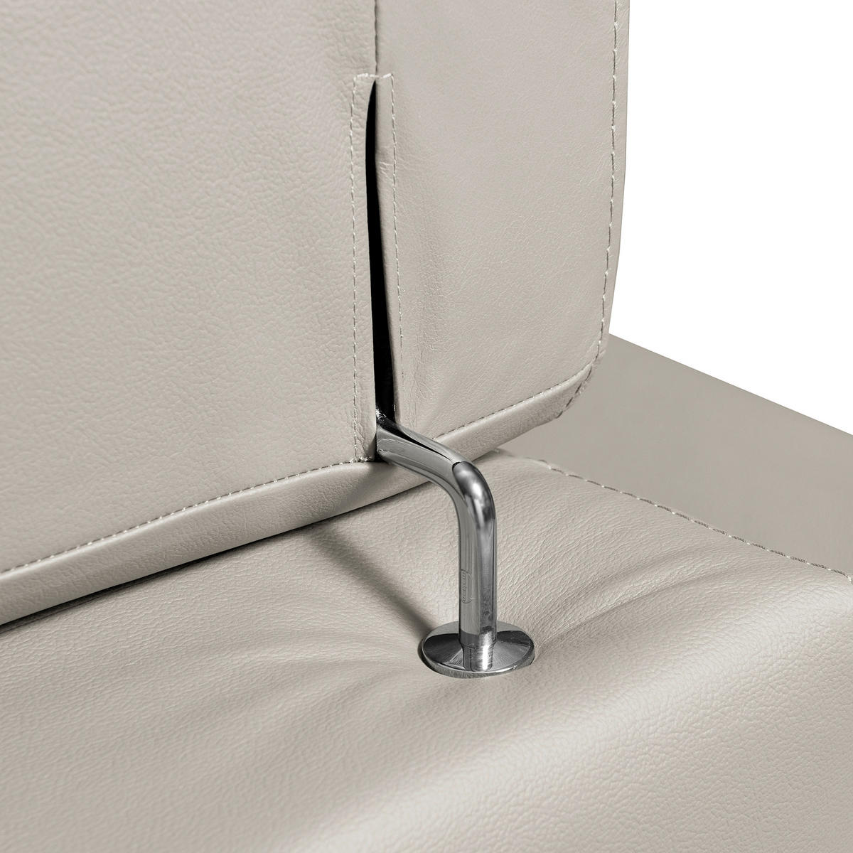 ECKSOFA  in Echtleder Platinfarben  - Platinfarben/Wengefarben, Design, Leder/Holz (265/265cm) - Livetastic
