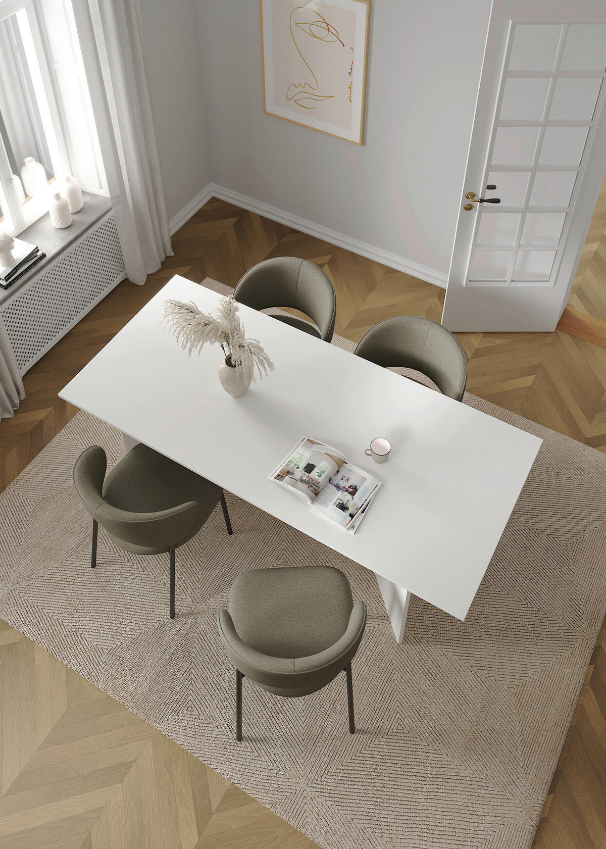 ESSTISCH in Holz 200/90/76 cm   - Weiß, MODERN, Holz (200/90/76cm) - MID.YOU