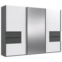 SKRIŇA S POS. DVER. – HOR.VED, grafitová, biela, 300/216/65 cm - čierna/biela, Modern, kov/kompozitné drevo (300/216/65cm) - MID.YOU