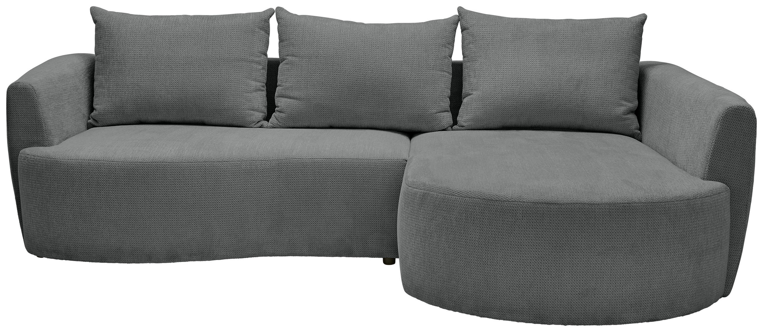 ECKSOFA Dunkelgrau Chenille  - Dunkelgrau/Schwarz, MODERN, Kunststoff/Textil (287/179cm) - Carryhome