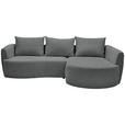 ECKSOFA Dunkelgrau Chenille  - Dunkelgrau/Schwarz, MODERN, Kunststoff/Textil (287/179cm) - Carryhome