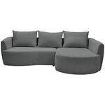 ECKSOFA Dunkelgrau Chenille  - Dunkelgrau/Schwarz, MODERN, Kunststoff/Textil (287/179cm) - Carryhome