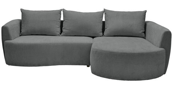 ECKSOFA Dunkelgrau Chenille  - Dunkelgrau/Schwarz, MODERN, Kunststoff/Textil (287/179cm) - Carryhome