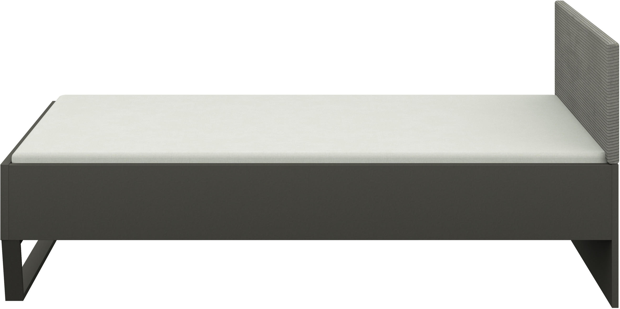 BETT 120/200 cm in Anthrazit, Graphitfarben - Anthrazit/Graphitfarben, Design, Holzwerkstoff/Textil (120/200cm) - Cantus
