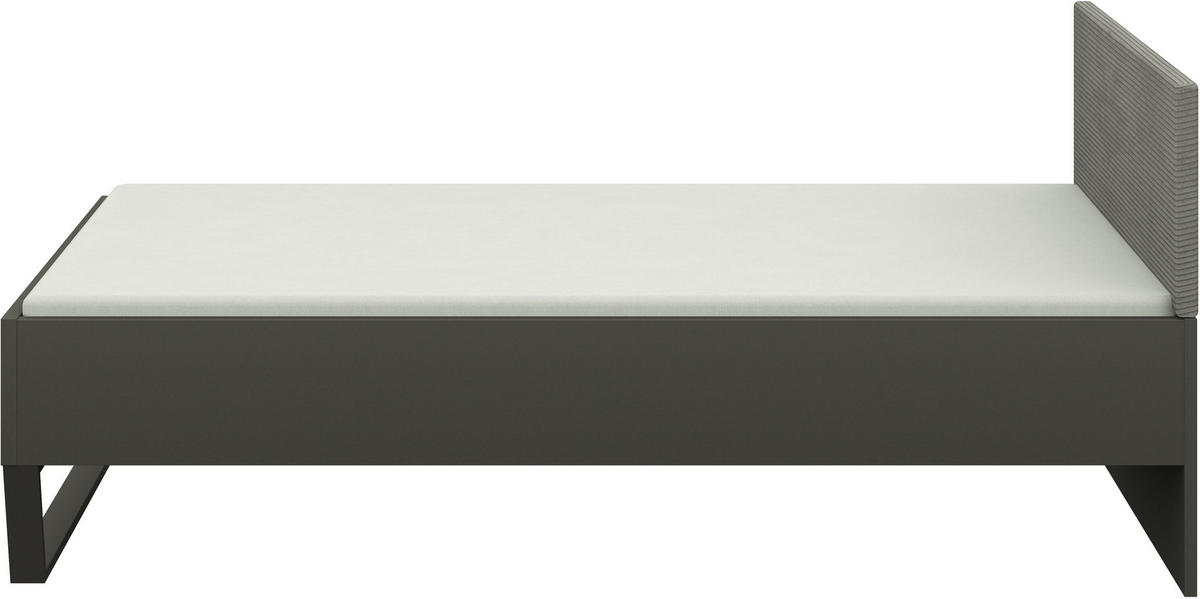 BETT 120/200 cm  in Anthrazit, Graphitfarben   - Anthrazit/Graphitfarben, Design, Holzwerkstoff/Textil (120/200cm) - Cantus