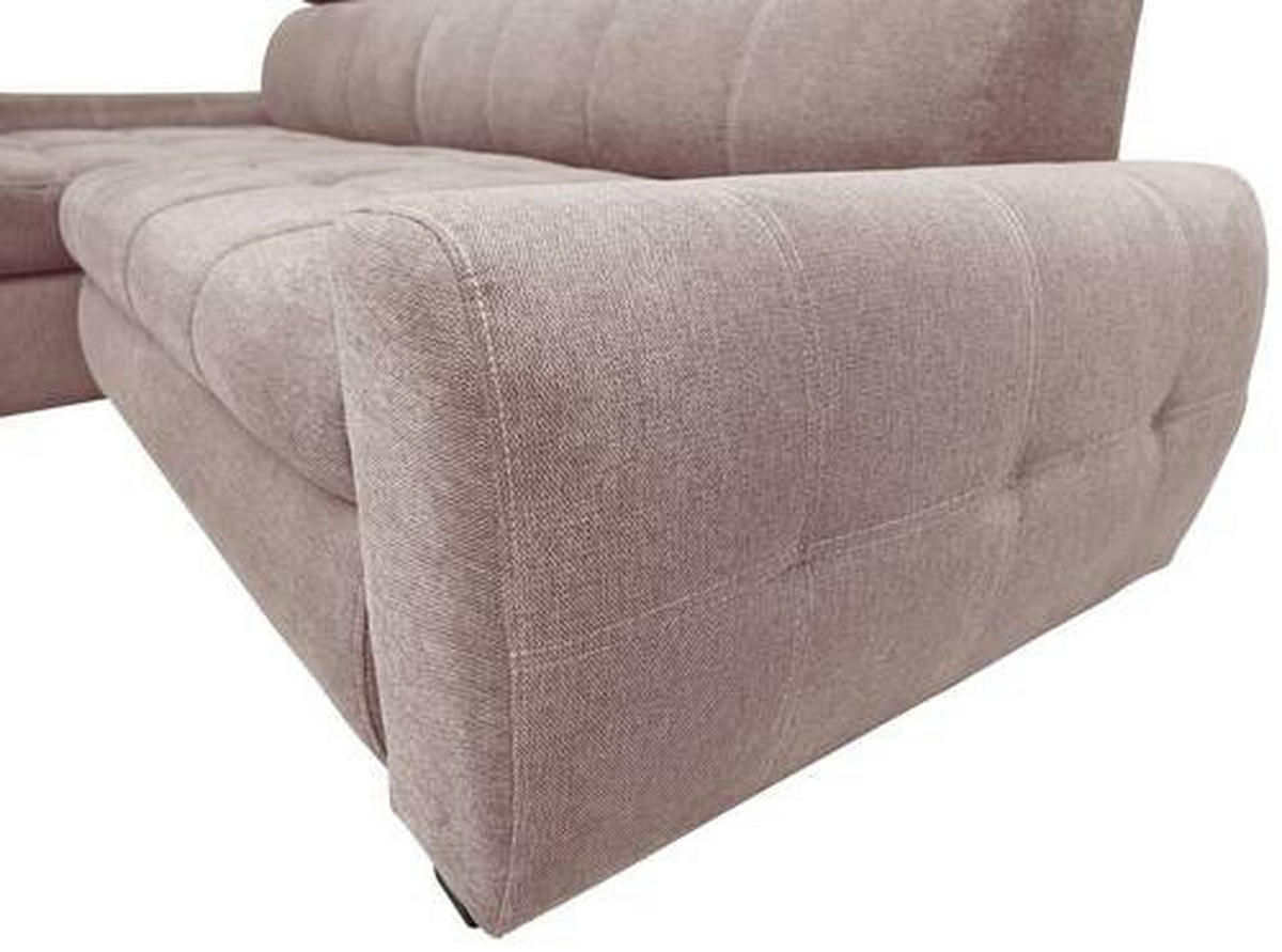 Wohnlandschaft inkl.Funktionen in Webstoff Silberfarben  - Weiss/Silberfarben, Lifestyle, Kunststoff/Textil (173/276cm) - Stylife