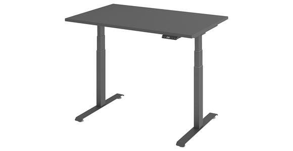 SCHREIBTISCH höhenverstellbar  - Graphitfarben, KONVENTIONELL, Holzwerkstoff/Metall (120/80/64,5-129,5cm) - Venda