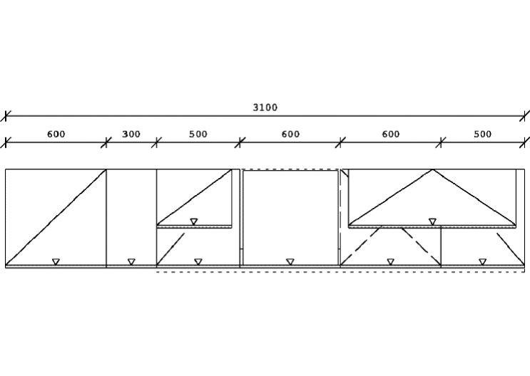 KUHINJSKI BLOK BREZ APARATOV - barve nerjavečega jekla/barve hrasta, Basics, kovina/leseni material (310cm) - Impuls