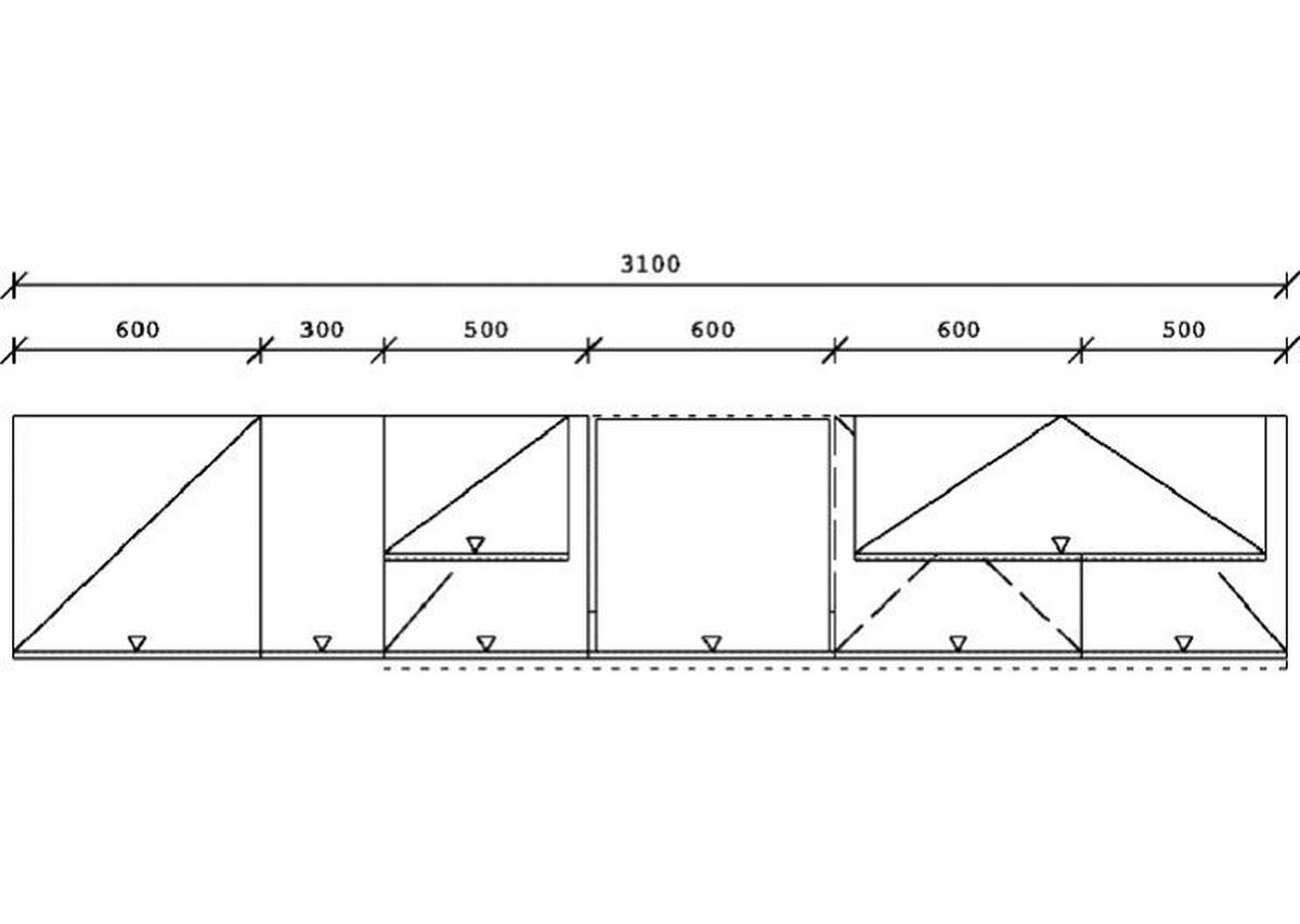 KÜCHENBLOCK 310 cm   in Eichefarben, Schieferfarben  - Schieferfarben/Edelstahlfarben, Basics, Holzwerkstoff/Metall (310cm) - Impuls