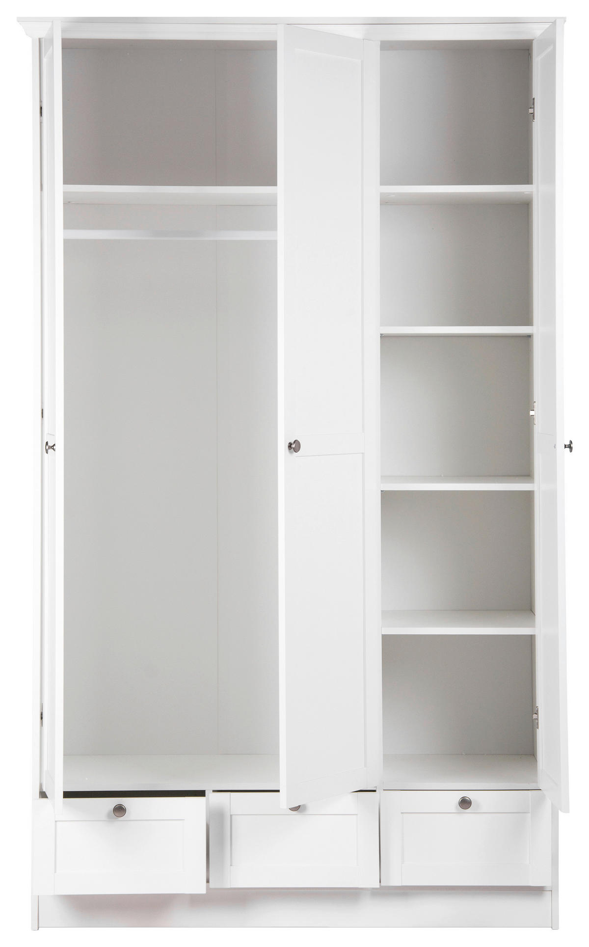 DREHTÜRENSCHRANK in Weiss  - Weiss/Eichefarben, Lifestyle, Holzwerkstoff/Metall (120/200/51cm) - MID.YOU
