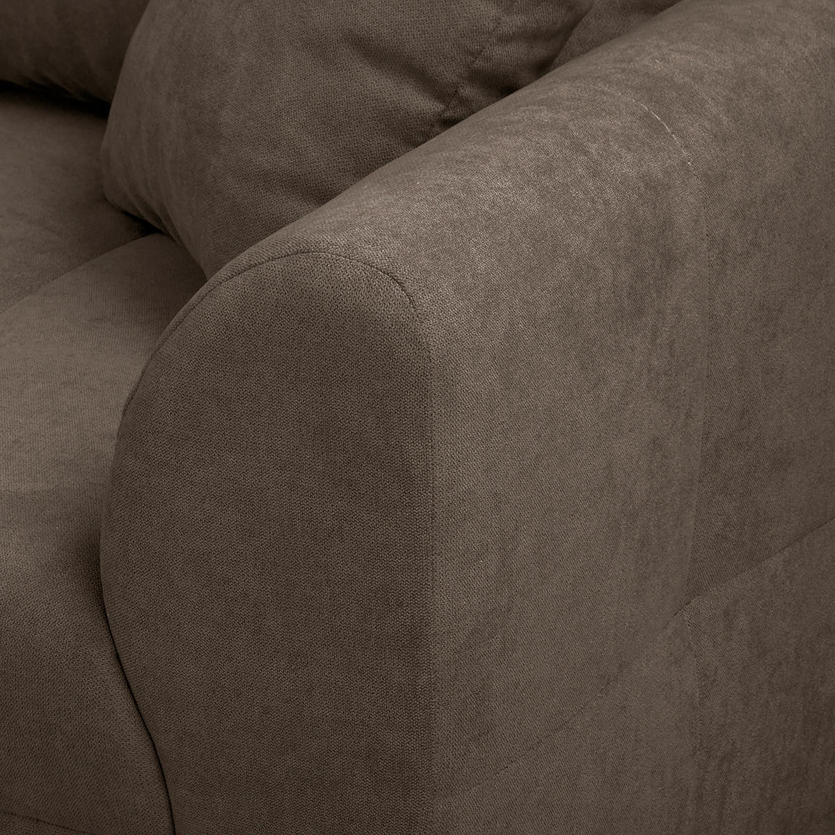 ECKSOFA inkl. Hocker Ariella Braun Mikrofaser  - Naturfarben/Braun, Design, Holz/Textil (161/231cm) - Livetastic