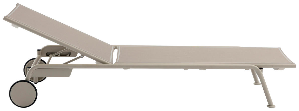 SONNENLIEGE 198/29/80 cm  - Taupe, Design, Textil/Metall (198/29/80cm) - Zebra 