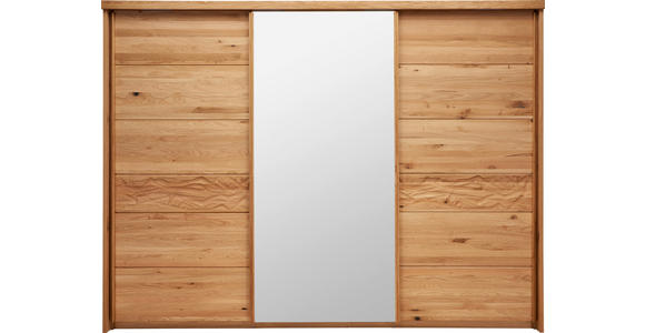 SCHWEBETÜRENSCHRANK  in Eichefarben  - Eichefarben, Natur, Glas/Holz (285/216/70cm) - Linea Natura