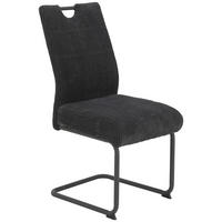 SCHWINGSTUHL  in Eisen Cord  - Anthrazit/Schwarz, MODERN, Textil/Metall (47/99/63cm) - Boxxx