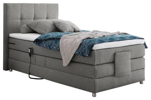 BOXSPRINGBETT 100/200 cm  in Grau  - Silberfarben/Grau, KONVENTIONELL, Holzwerkstoff/Kunststoff (100/200cm) - Esposa