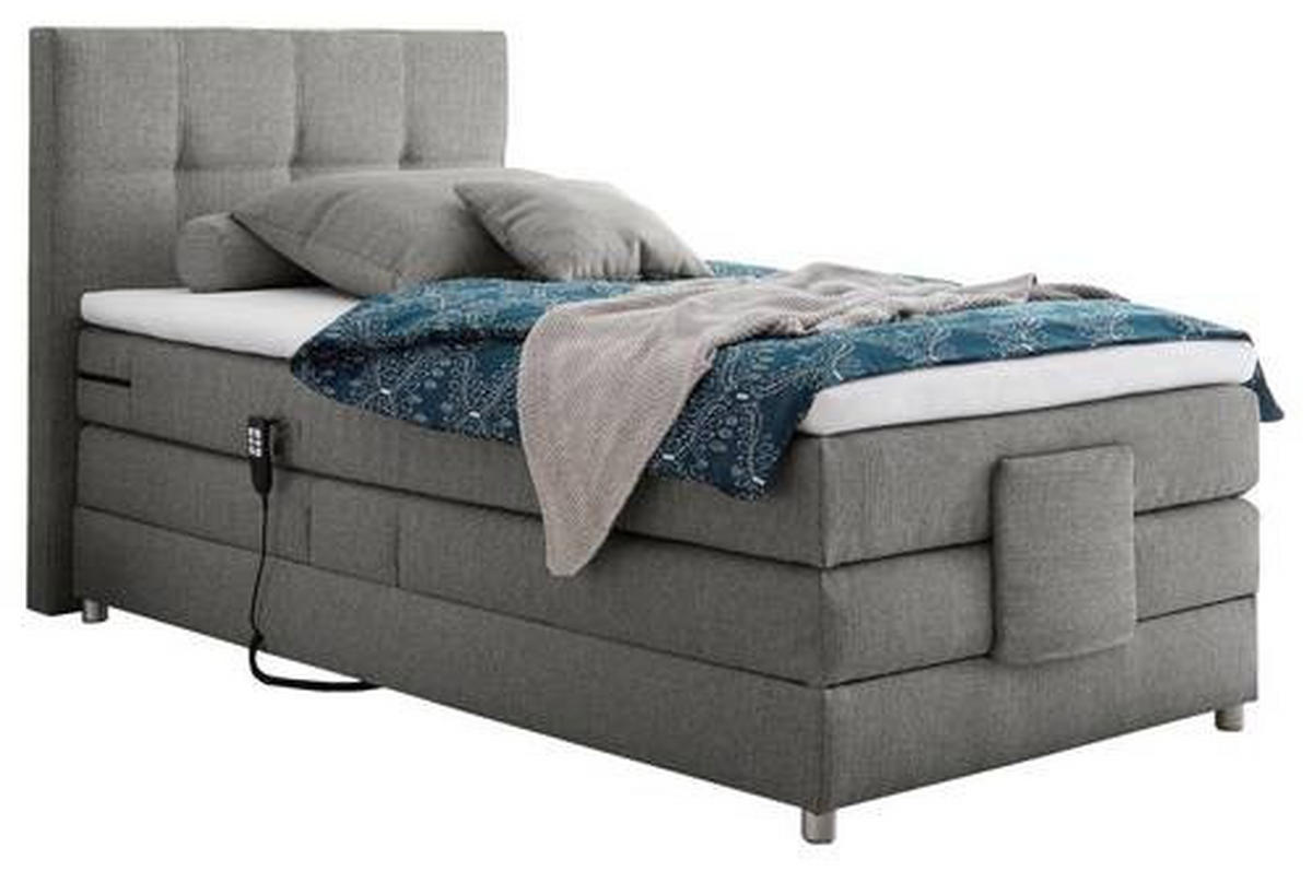 BOXSPRINGBETT 100/200 cm  in Grau  - Silberfarben/Grau, Konventionell, Holzwerkstoff/Kunststoff (100/200cm) - Esposa