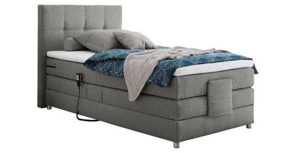 BOXSPRINGBETT 100/200 cm  in Grau  - Silberfarben/Grau, KONVENTIONELL, Holzwerkstoff/Kunststoff (100/200cm) - Esposa