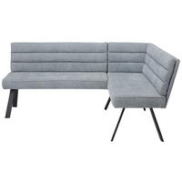 ECKBANK Metall, Textil Blau, Grau, Schwarz  - Blau/Schwarz, Design, Textil/Metall (195/155cm) - Cantus